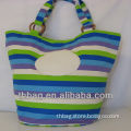 fashionl stripe cotton canvas tote bag